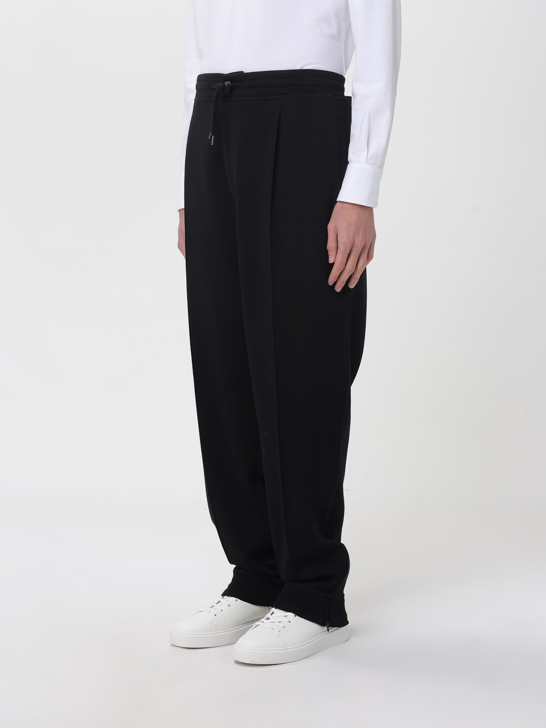 BRUNELLO CUCINELLI 裤子: 裤子 男士 Brunello Cucinelli, 黑色 - Img 4