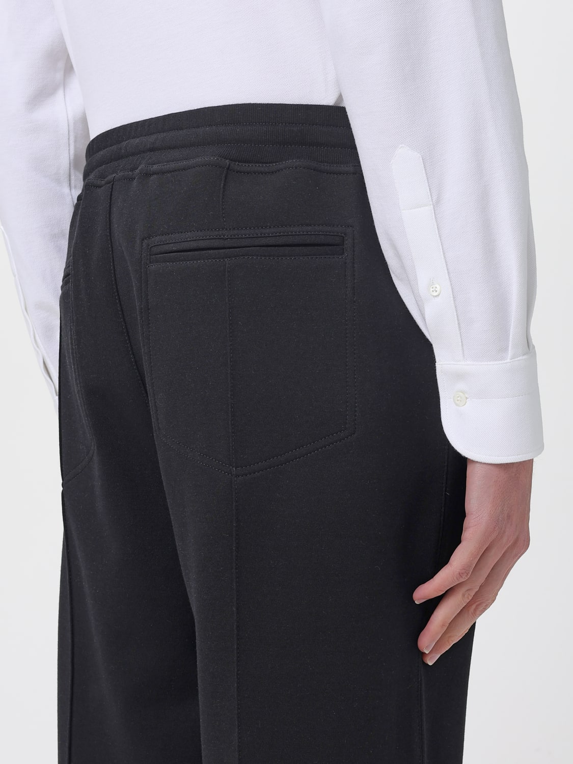 BRUNELLO CUCINELLI 裤子: 裤子 男士 Brunello Cucinelli, 黑色 - Img 5