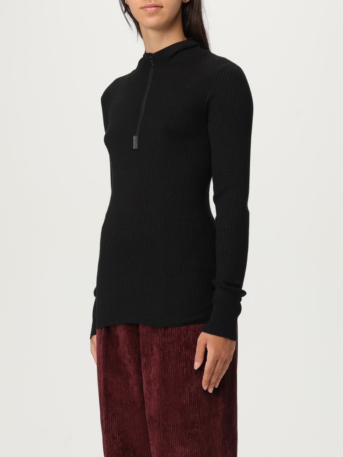 BRUNELLO CUCINELLI PULL: Cardigan femme Brunello Cucinelli, Noir - Img 4