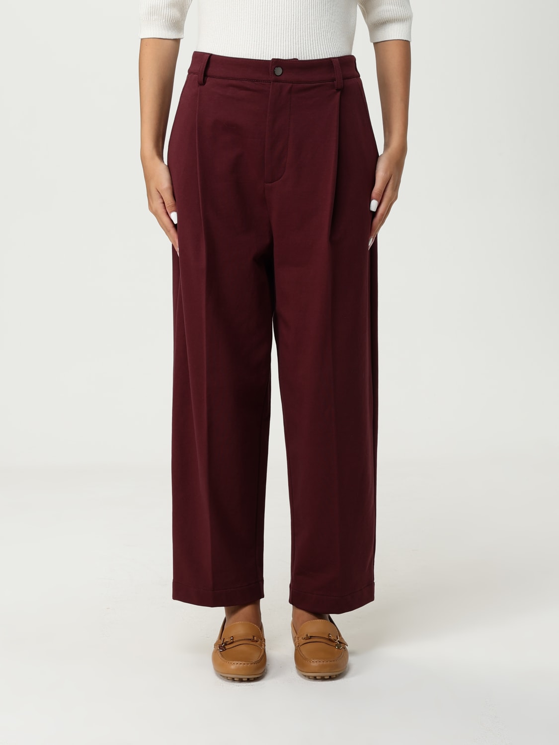 BRUNELLO CUCINELLI PANTALON: Pantalon femme Brunello Cucinelli, Bordeaux - Img 1