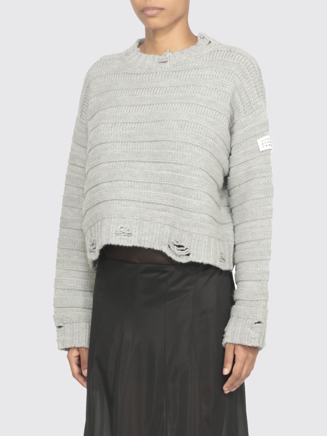 MM6 MAISON MARGIELA SWEATER: Cardigan woman Mm6 Maison Margiela, Grey - Img 1
