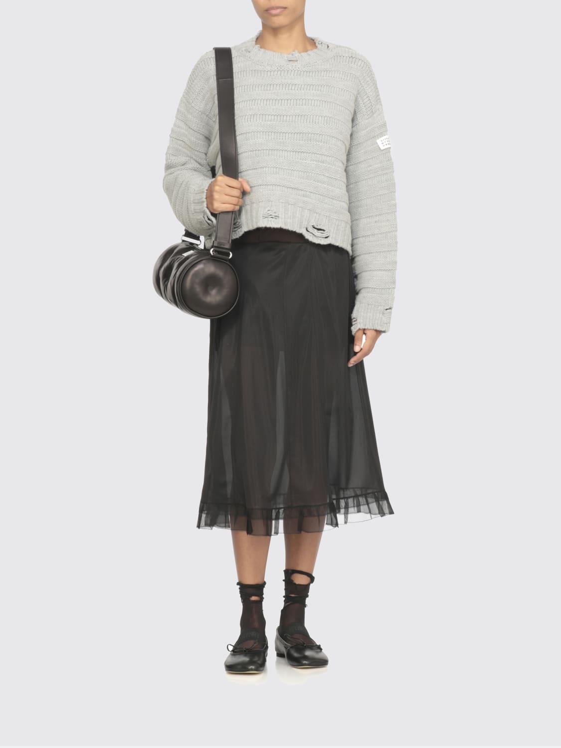 MM6 MAISON MARGIELA SWEATER: Cardigan woman Mm6 Maison Margiela, Grey - Img 3
