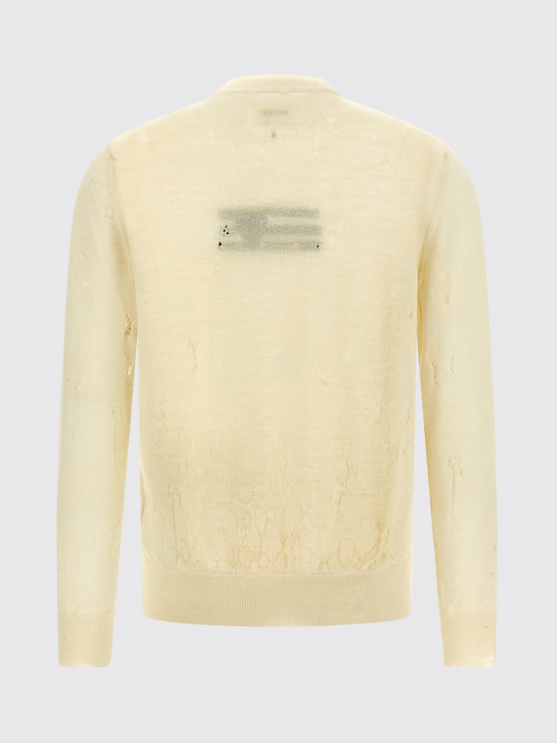 MM6 MAISON MARGIELA SWEATER: MM6 Maison Margiela virgin wool sweater with logo, Beige - Img 2