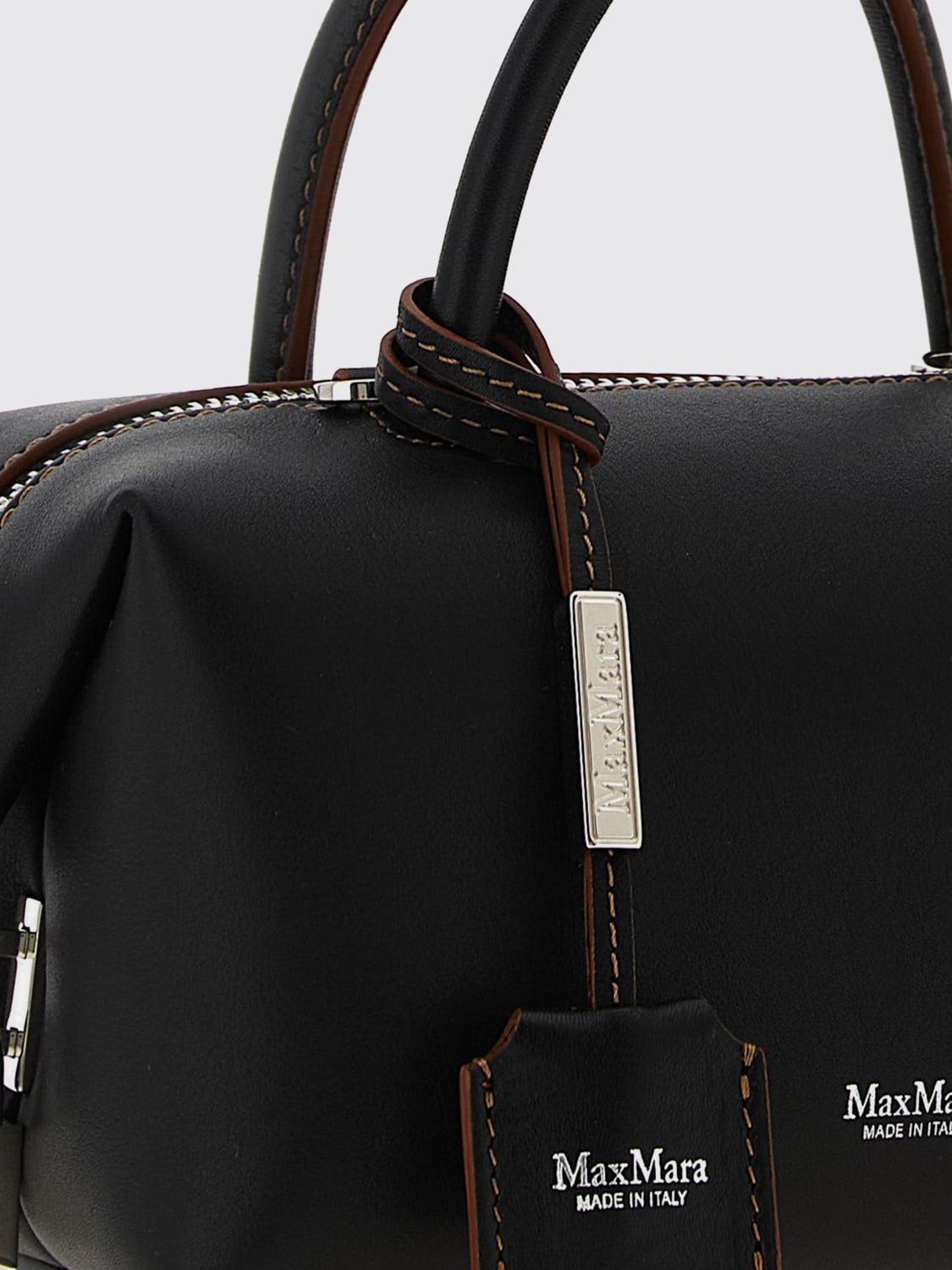 MAX MARA BORSA A MANO: Borsa a mano in pelle di vitello Max Mara, Nero - Img 3