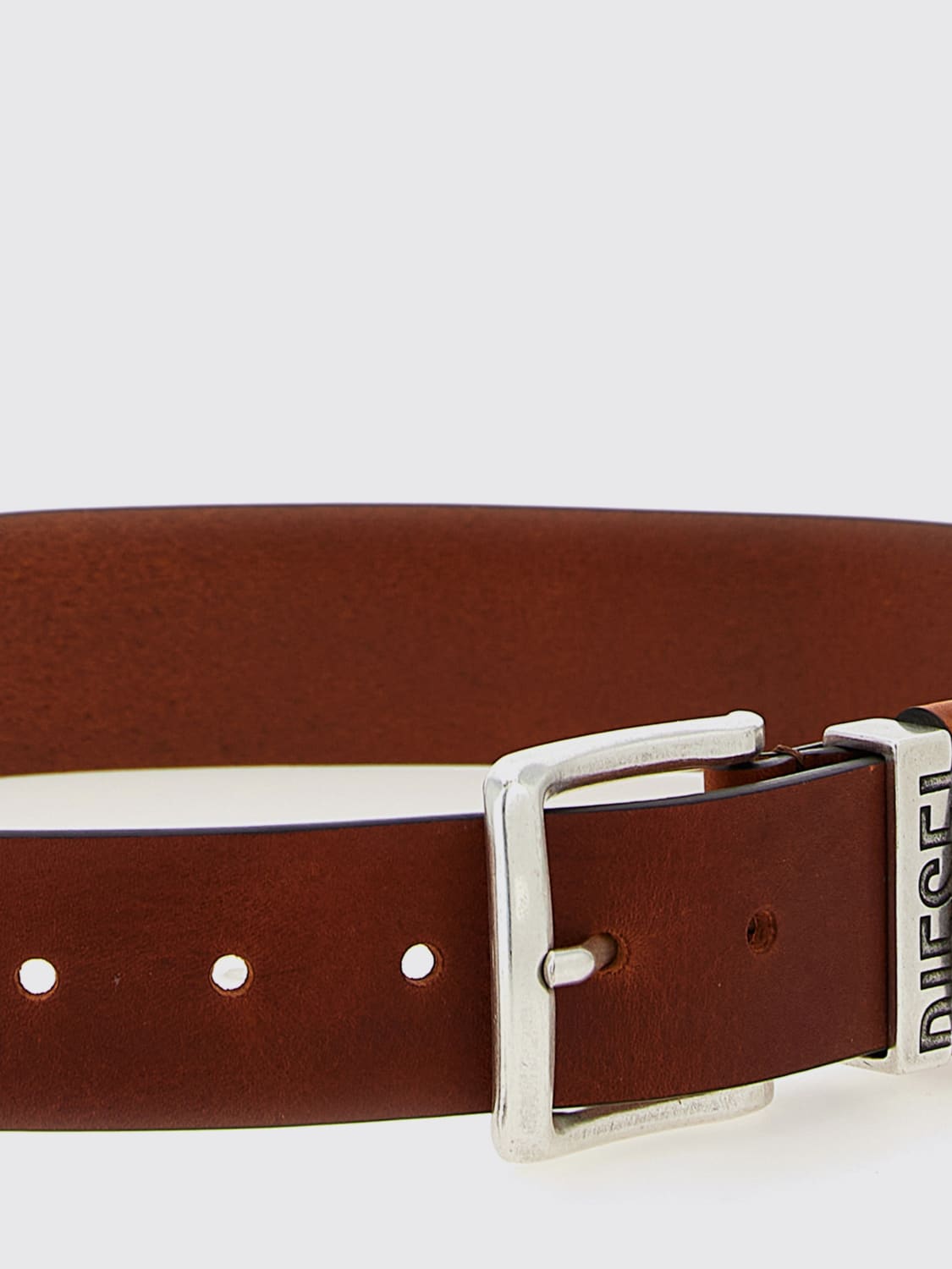 DIESEL CINTURA: Cintura B-Visible Diesel in pelle conciata al vegetale, Marrone - Img 3