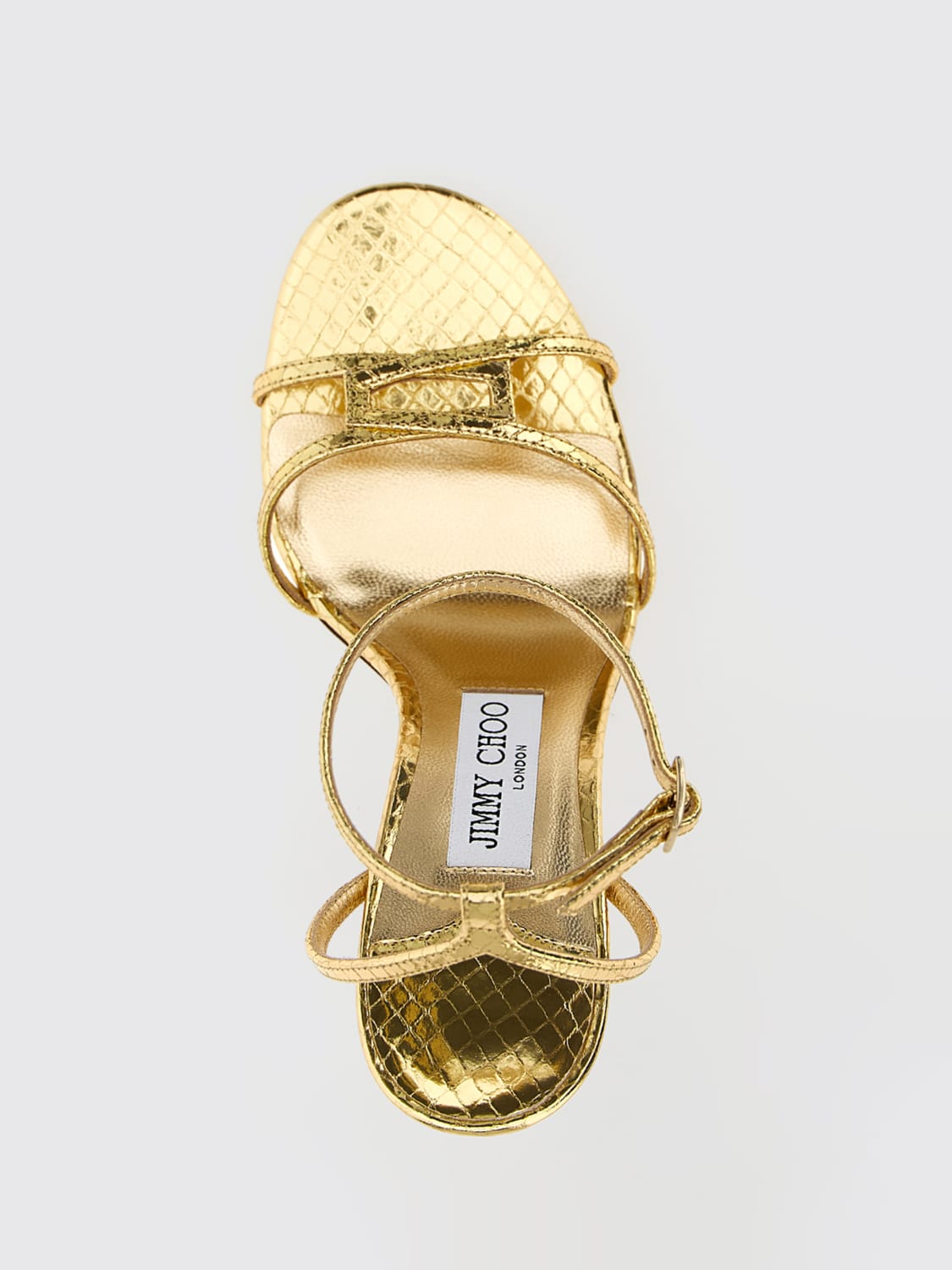 JIMMY CHOO：フラットサンダル レディース - ゴールド | GIGLIO.COM