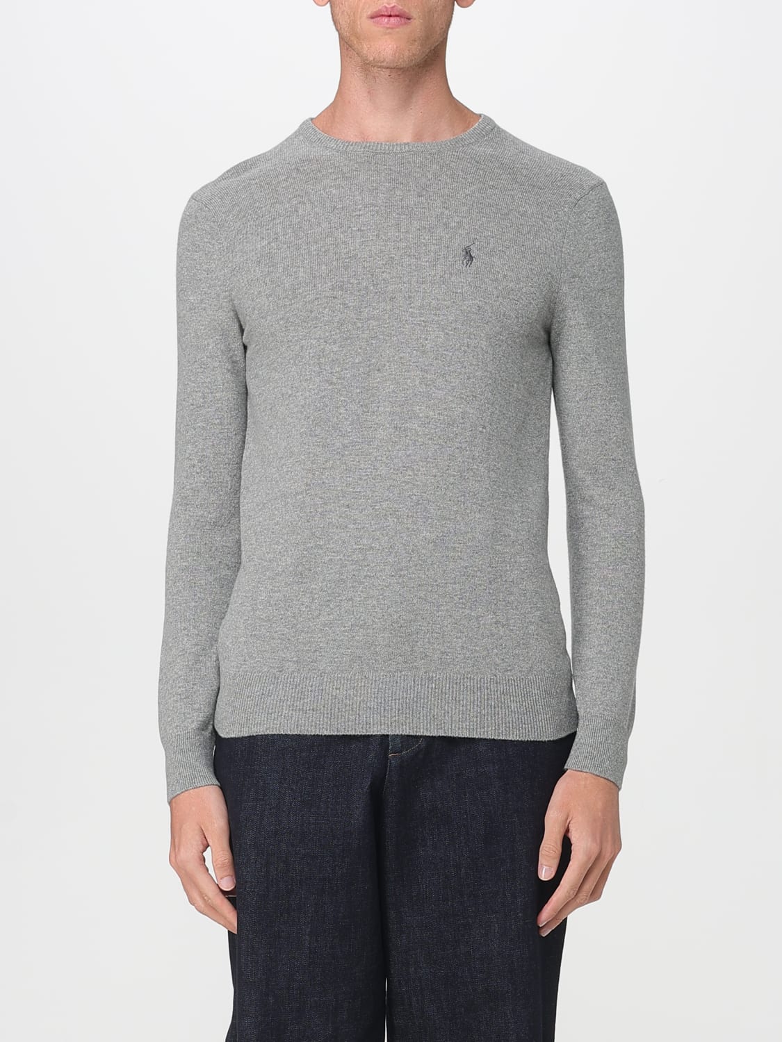 POLO RALPH LAUREN MAGLIA: Maglia a girocollo in lana Polo Ralph Lauren, Grigio - Img 1