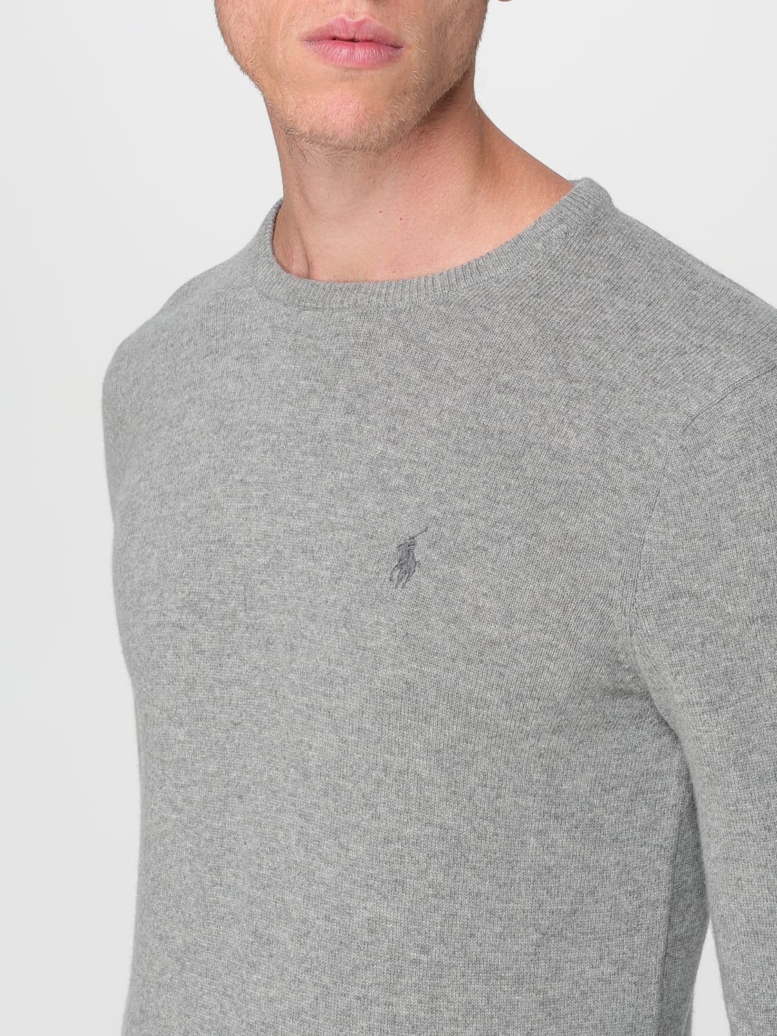 POLO RALPH LAUREN MAGLIA: Maglia a girocollo in lana Polo Ralph Lauren, Grigio - Img 3