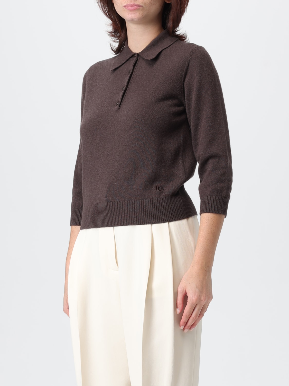 DOLCE & GABBANA POLO: Polo mujer Dolce & Gabbana, Marrón - Img 3