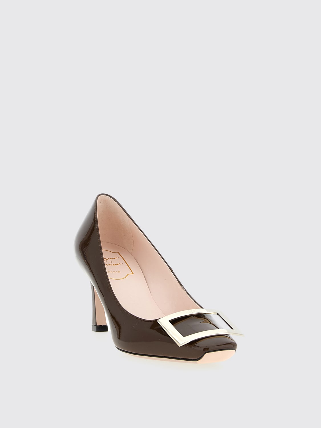 ROGER VIVIER DÉCOLLETÉ: Décolleté Trompette Roger Vivier in vernice , Marrone - Img 2