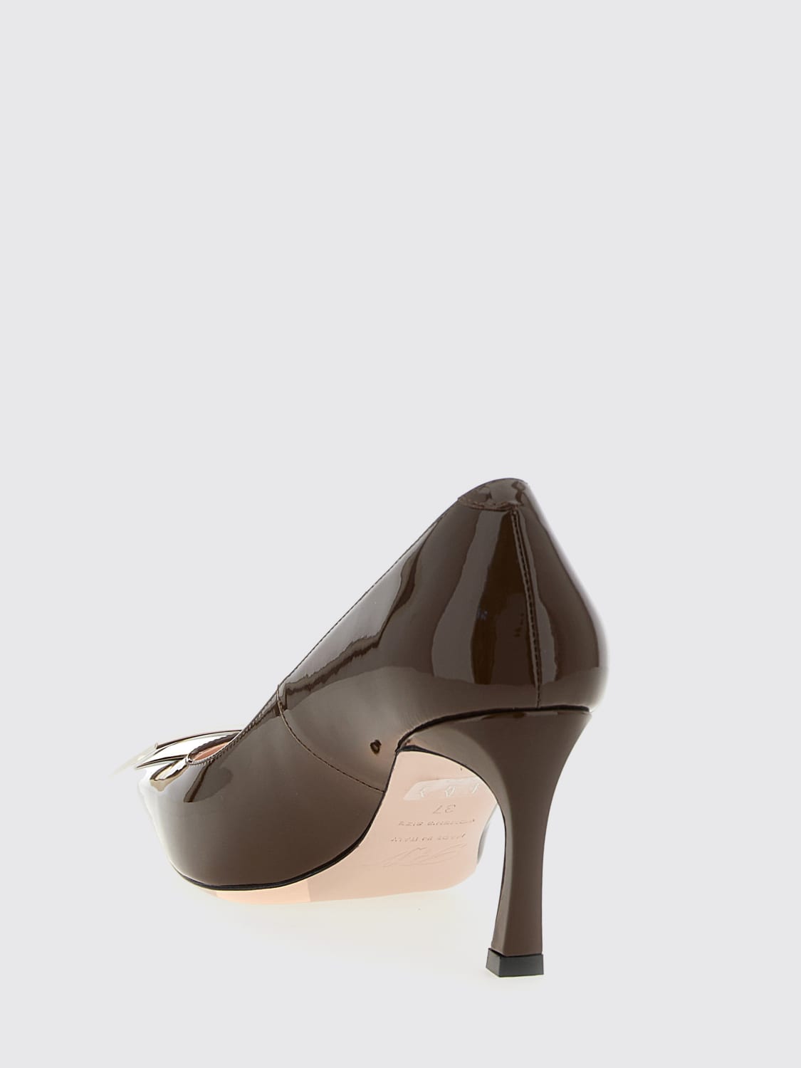 ROGER VIVIER DÉCOLLETÉ: Décolleté Trompette Roger Vivier in vernice , Marrone - Img 3