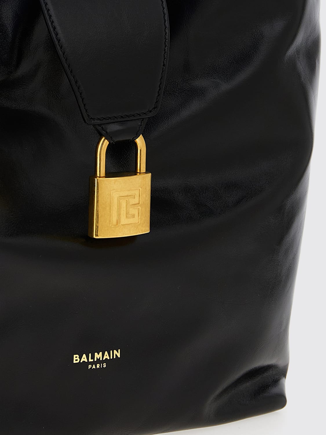 BALMAIN BORSA A SPALLA: Borsa Sync Hobo Balmain in pelle , Nero - Img 3