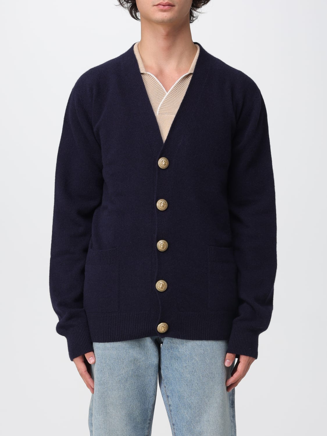 BALMAIN SWEATER: Cardigan men Balmain, Blue - Img 1