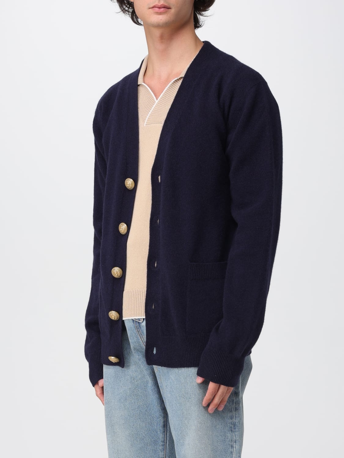 BALMAIN SWEATER: Cardigan men Balmain, Blue - Img 4