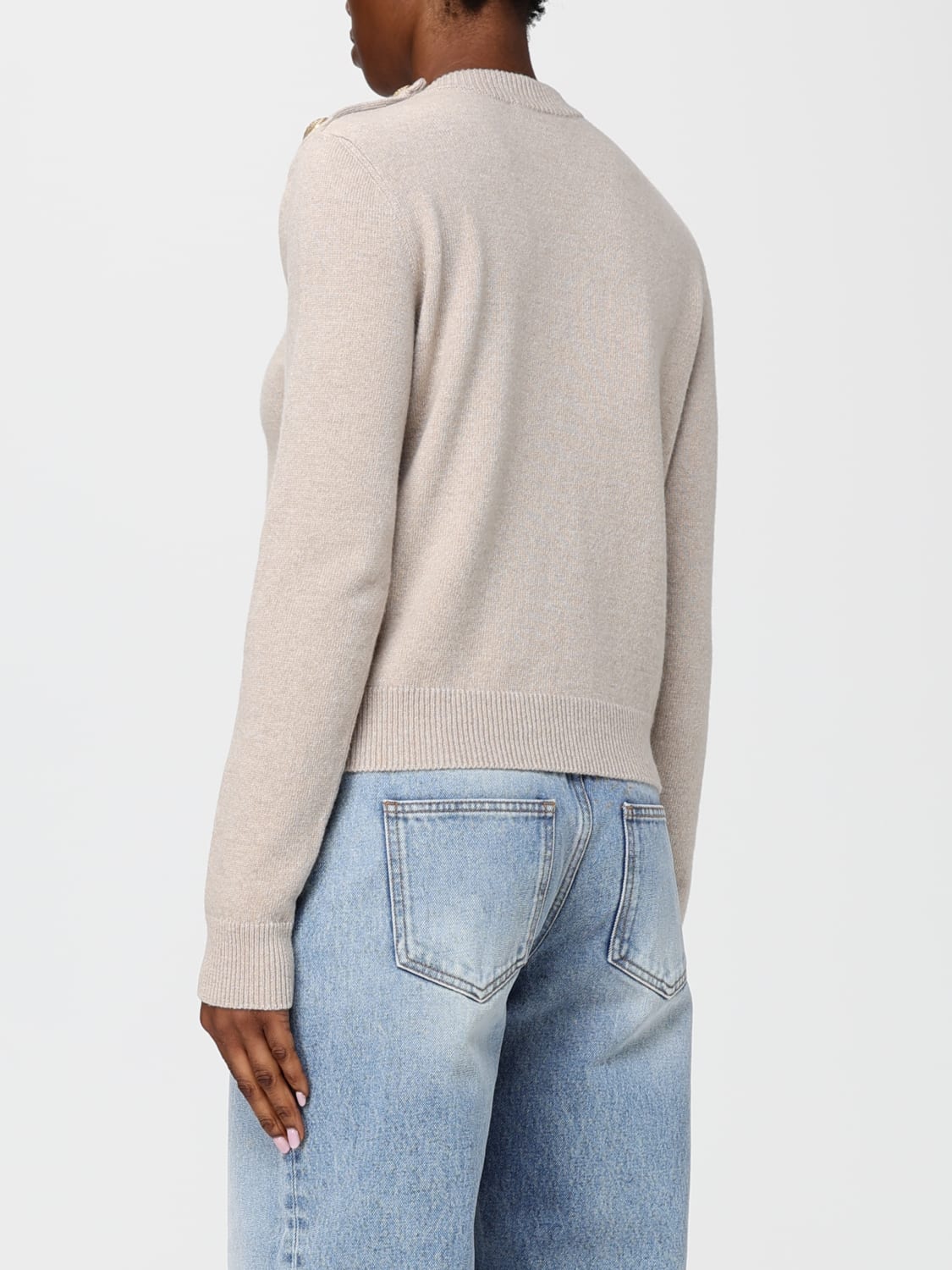 BALMAIN SWEATER: Cardigan woman Balmain, Beige - Img 3