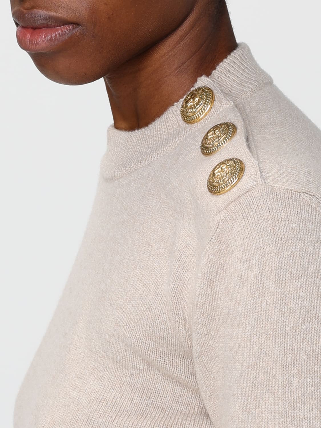 BALMAIN SWEATER: Cardigan woman Balmain, Beige - Img 5