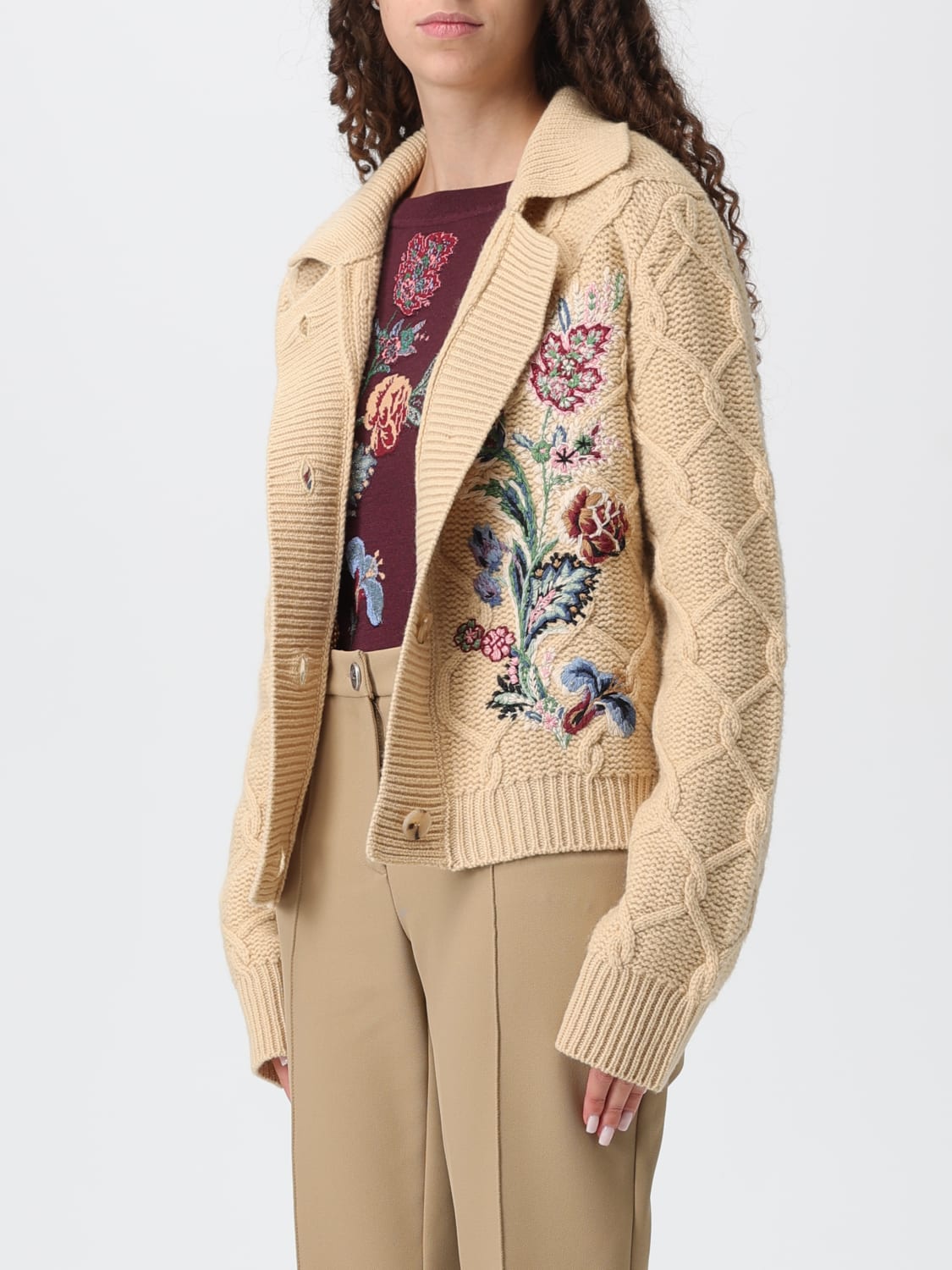 ETRO SWEATER: Cardigan woman Etro, Beige - Img 4