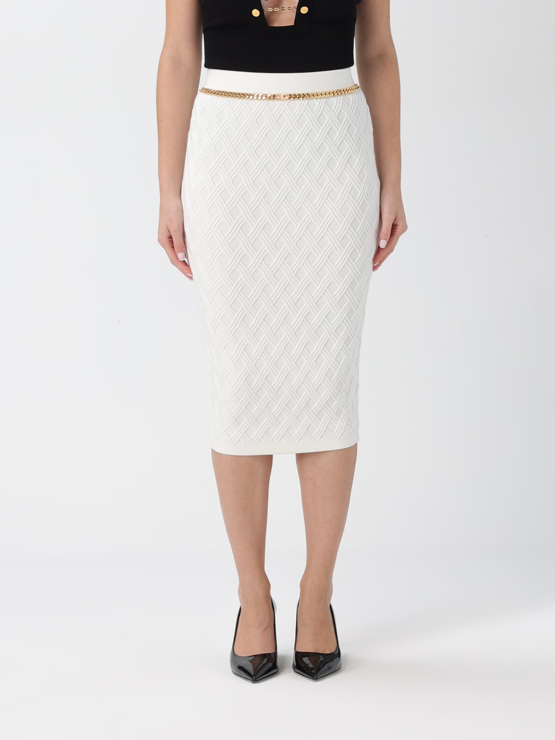 ELISABETTA FRANCHI SKIRT: Skirt woman Elisabetta Franchi, Ivory - Img 1