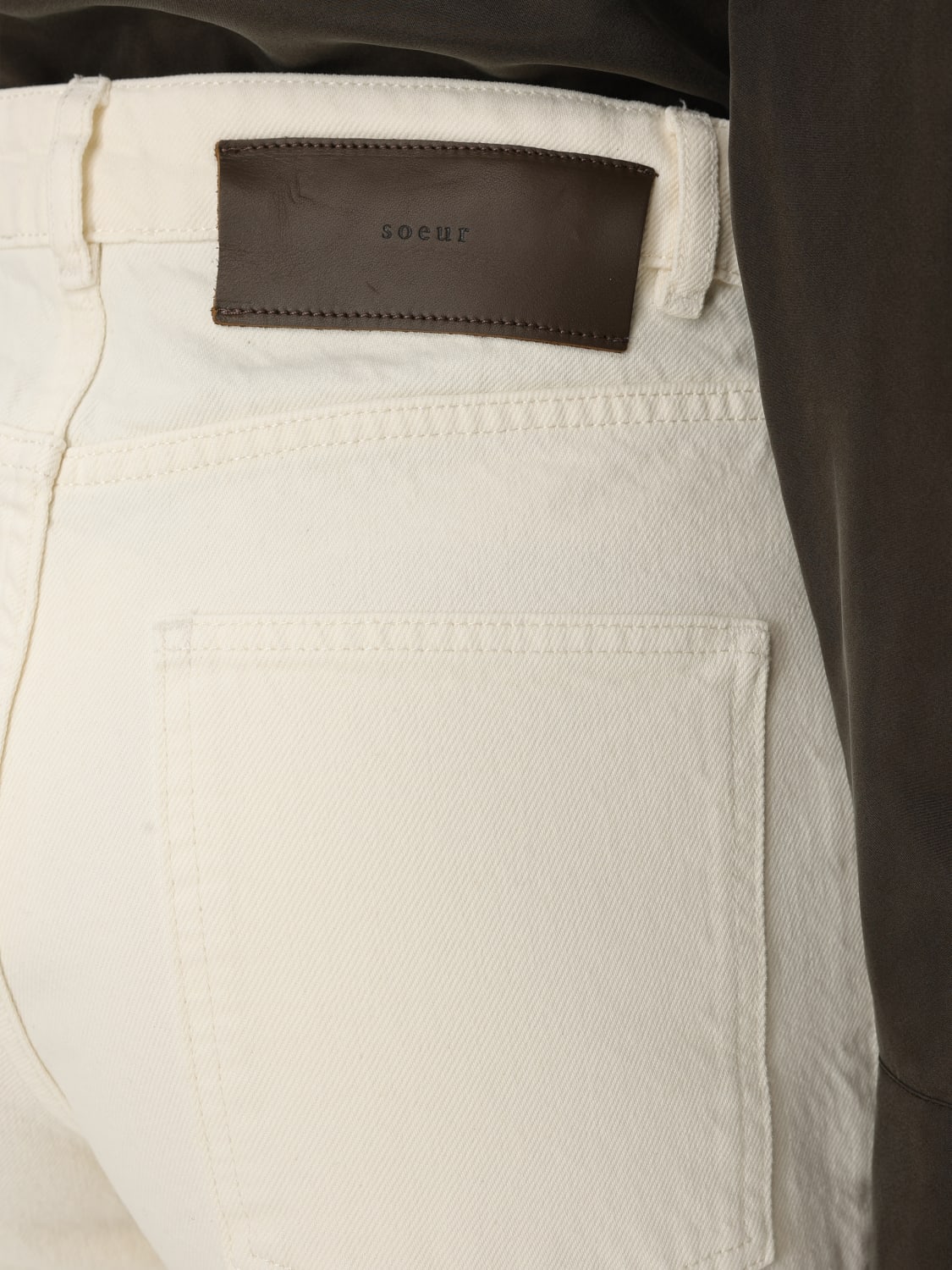 SOEUR PANTALONI: Pantalone in cotone Soeur a 5 tasche, Beige - Img 4