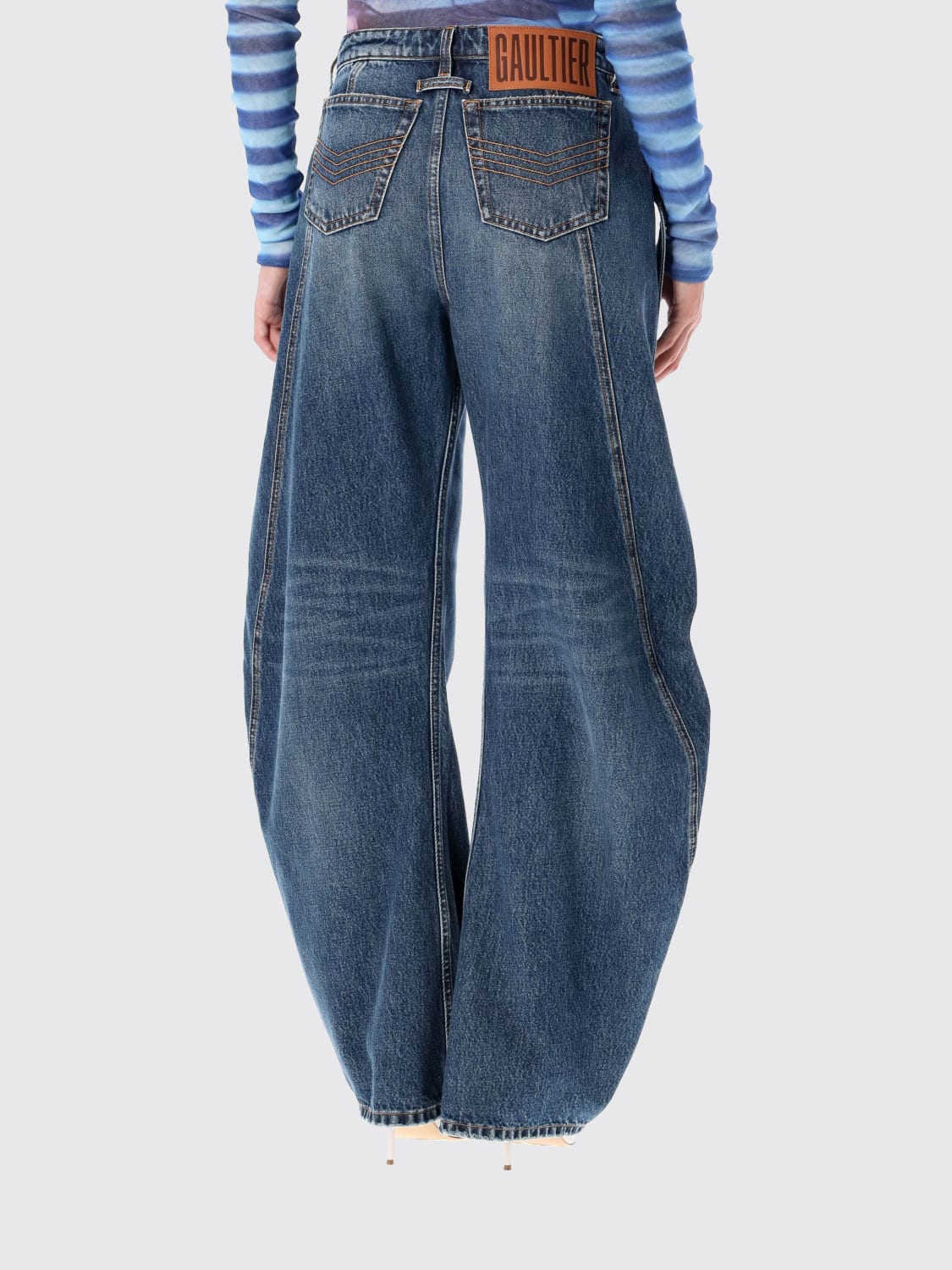 JEAN PAUL GAULTIER JEANS: Jeans femme Jean Paul Gaultier, Bleu - Img 2