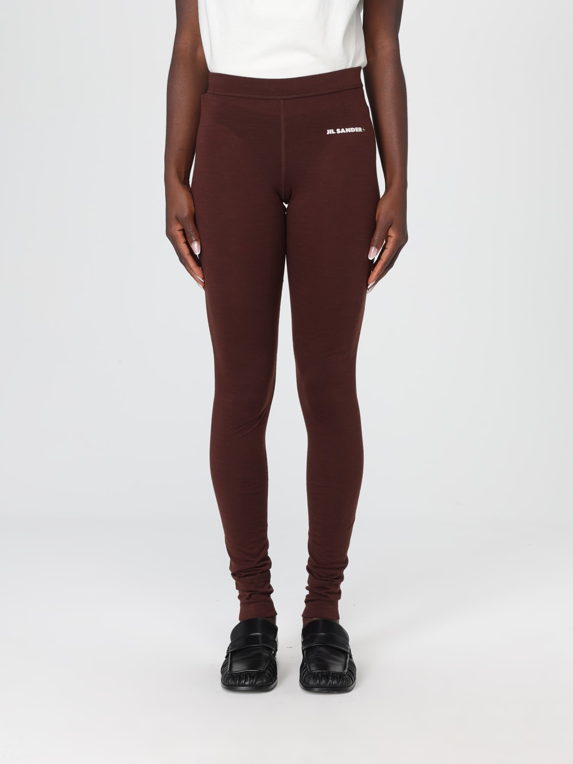 JIL SANDER PANTALONI: Leggings Jil Sander in misto lana vergine , Bordeaux - Img 1