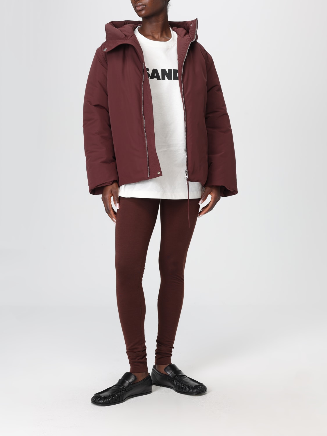 JIL SANDER PANTALONI: Leggings Jil Sander in misto lana vergine , Bordeaux - Img 2
