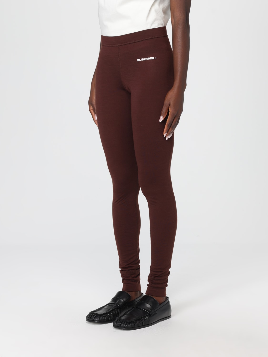 JIL SANDER PANTALONI: Leggings Jil Sander in misto lana vergine , Bordeaux - Img 4