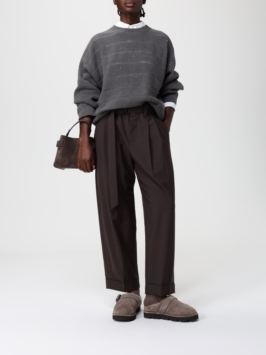 BRUNELLO CUCINELLI 毛衣: 毛衣 女士 Brunello Cucinelli, 灰色 - Img 2