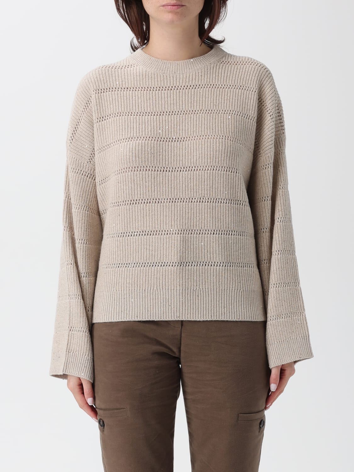 BRUNELLO CUCINELLI SWEATER: Sweater woman Brunello Cucinelli, Sand - Img 1