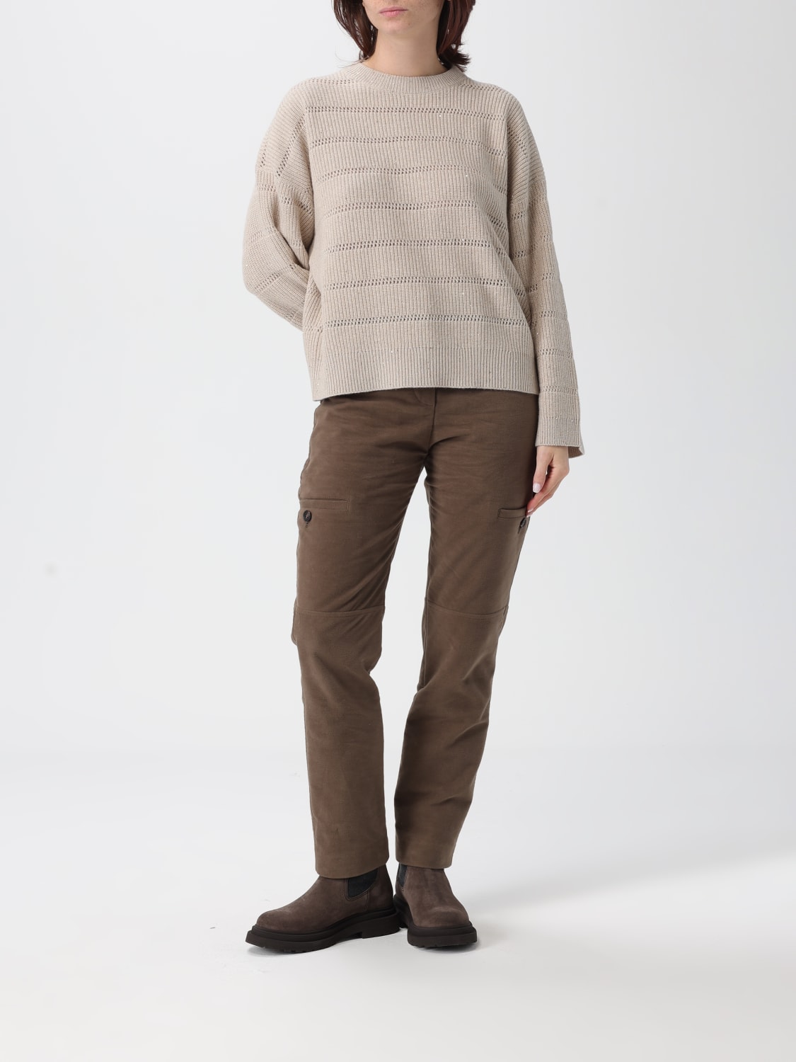 BRUNELLO CUCINELLI SWEATER: Sweater woman Brunello Cucinelli, Sand - Img 2