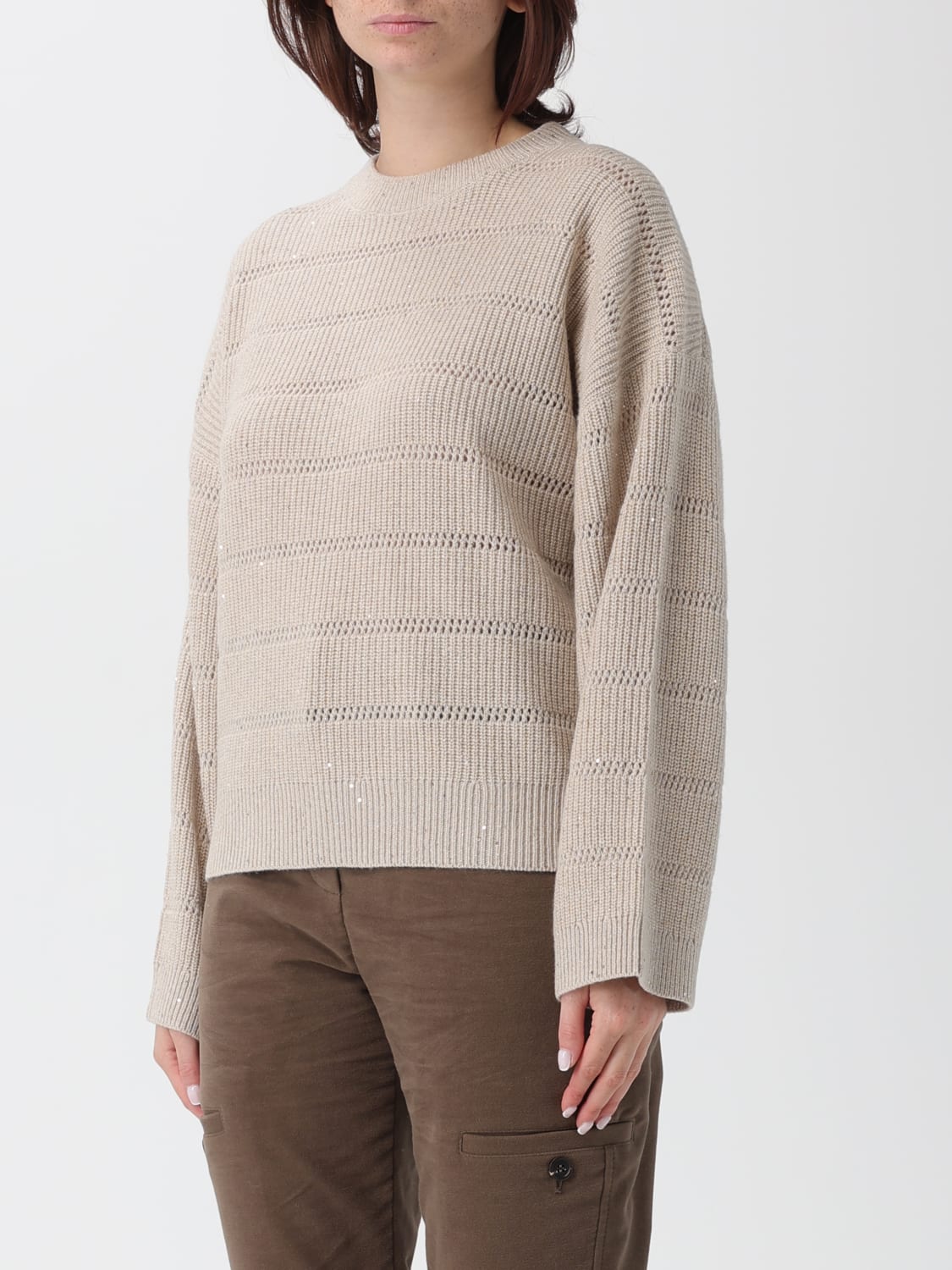 BRUNELLO CUCINELLI SWEATER: Sweater woman Brunello Cucinelli, Sand - Img 4
