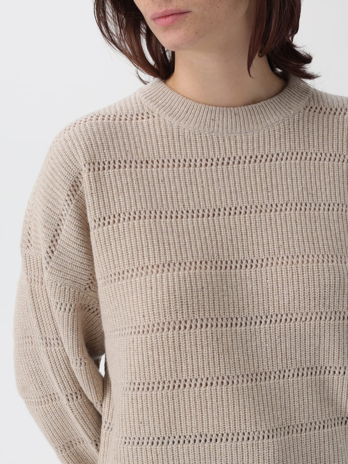 BRUNELLO CUCINELLI SWEATER: Sweater woman Brunello Cucinelli, Sand - Img 5