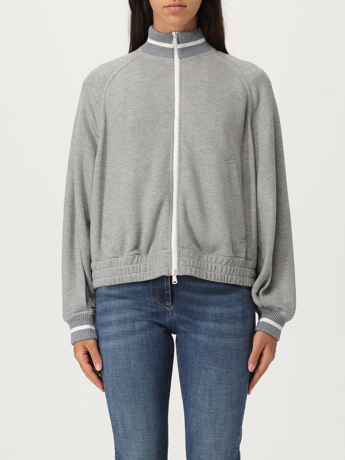 BRUNELLO CUCINELLI SWEATSHIRT: Sweater woman Brunello Cucinelli, Silver - Img 1