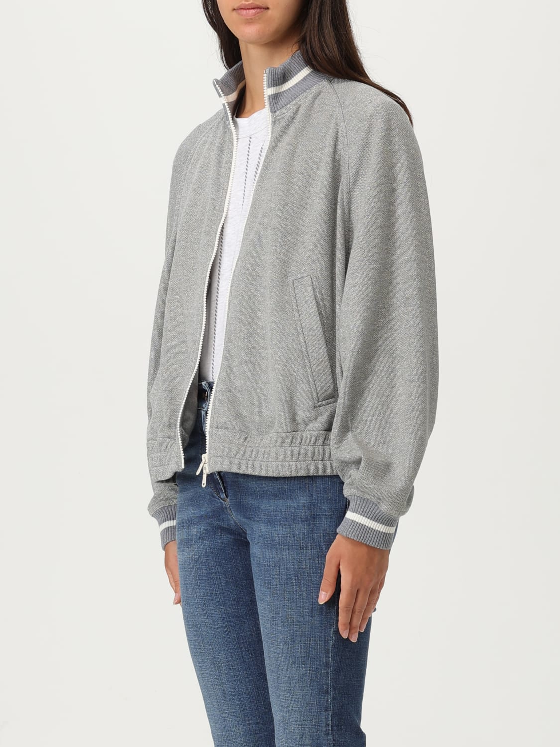 BRUNELLO CUCINELLI SWEATSHIRT: Sweater woman Brunello Cucinelli, Silver - Img 4