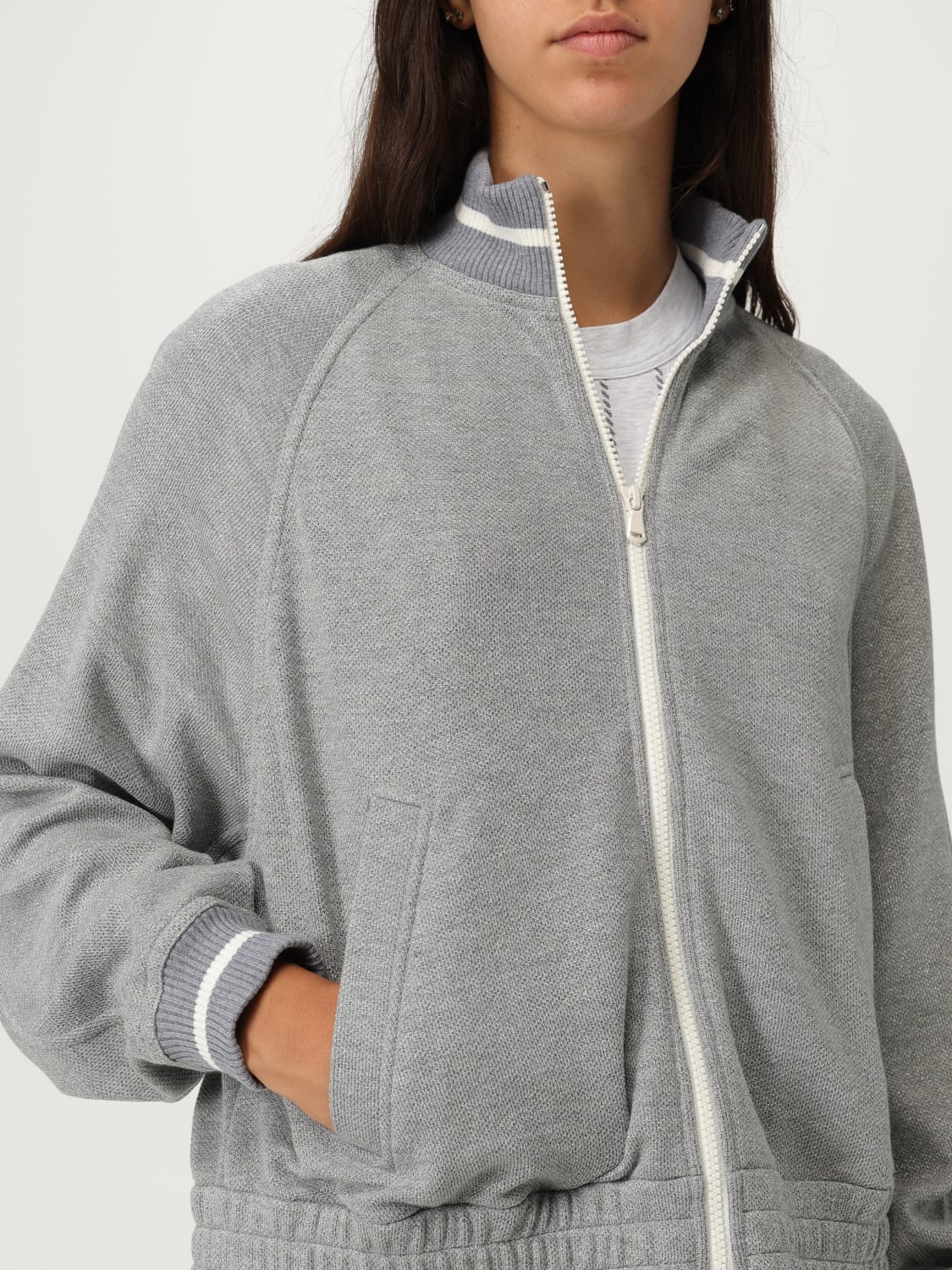 BRUNELLO CUCINELLI SWEATSHIRT: Sweater woman Brunello Cucinelli, Silver - Img 5