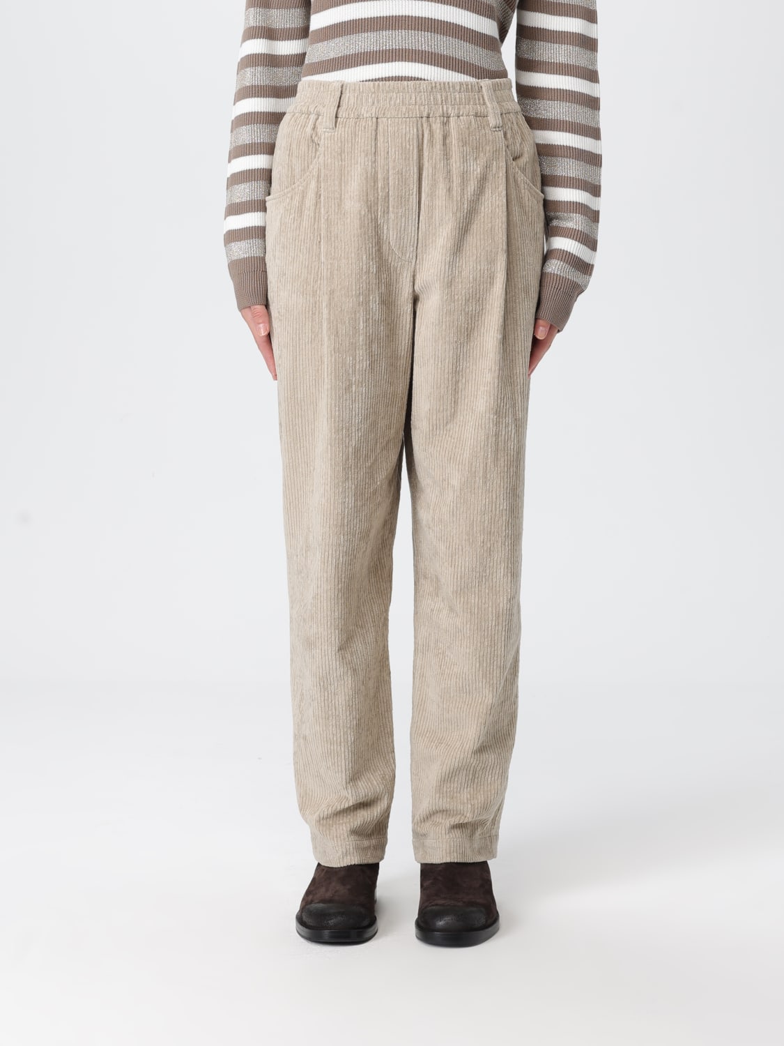 BRUNELLO CUCINELLI PANTALON: Pantalon femme Brunello Cucinelli, Perle - Img 1