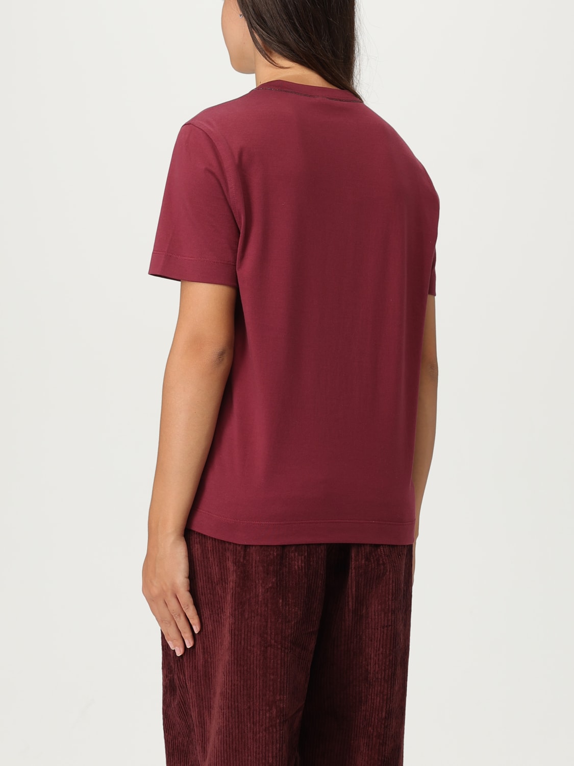 BRUNELLO CUCINELLI CAMISETA: Camiseta mujer Brunello Cucinelli, Vino - Img 3