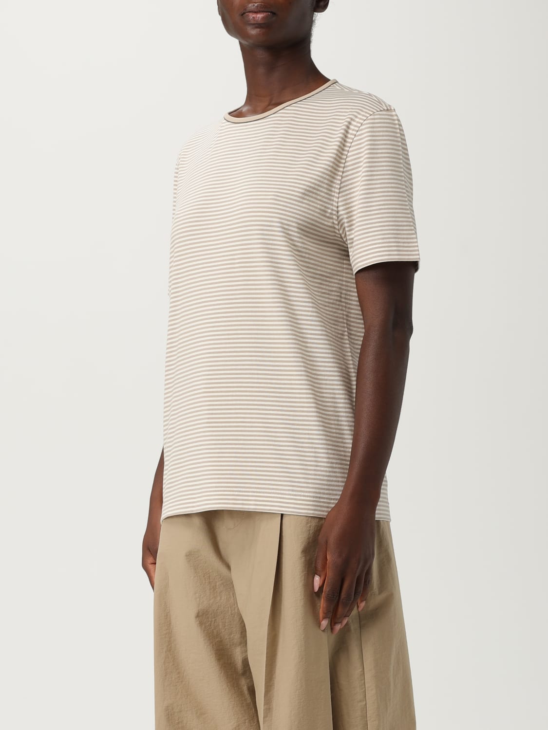 BRUNELLO CUCINELLI T-SHIRTS: T-shirt in cotone a righe Brunello Cucinelli, Bianco - Img 4