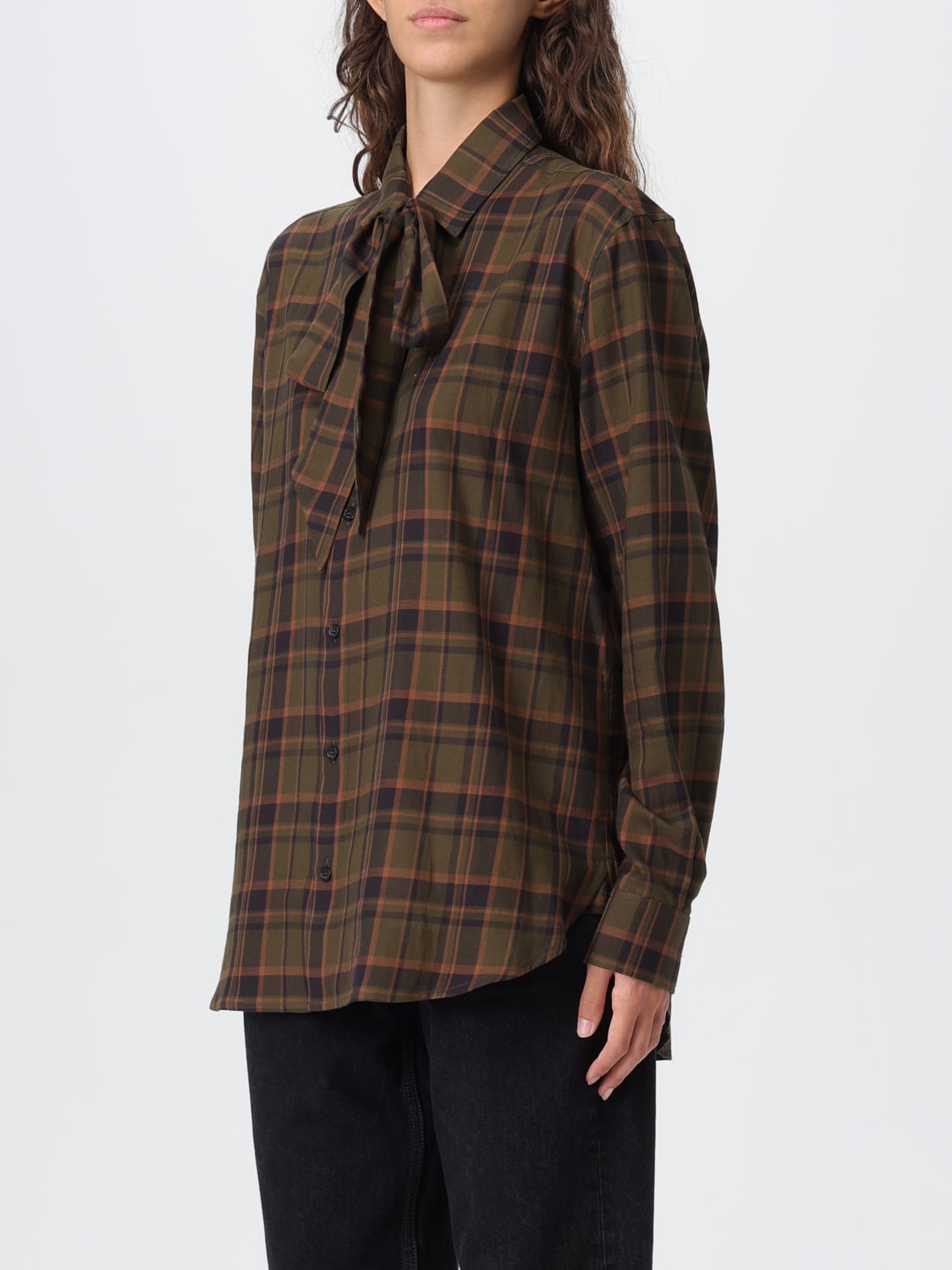 SAINT LAURENT CAMISA: Camisa mujer Saint Laurent, Tórtola - Img 4