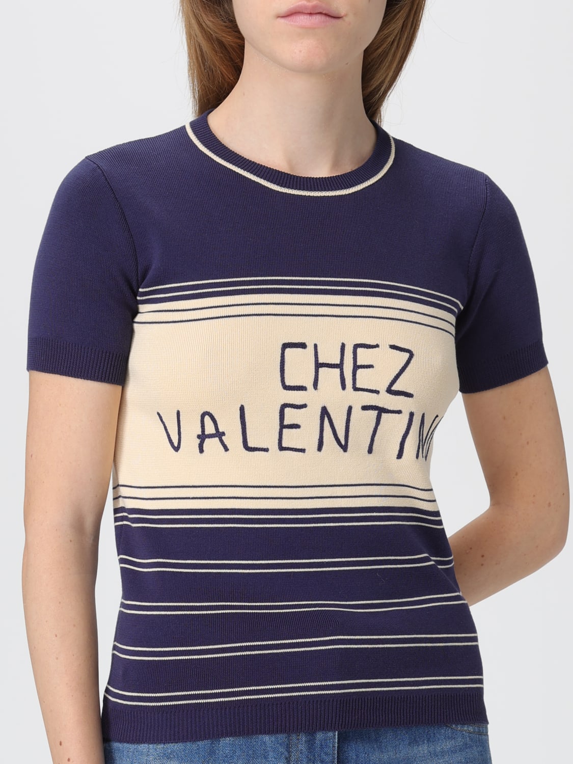 VALENTINO SWEATER: T-shirt woman Valentino, Blue - Img 5