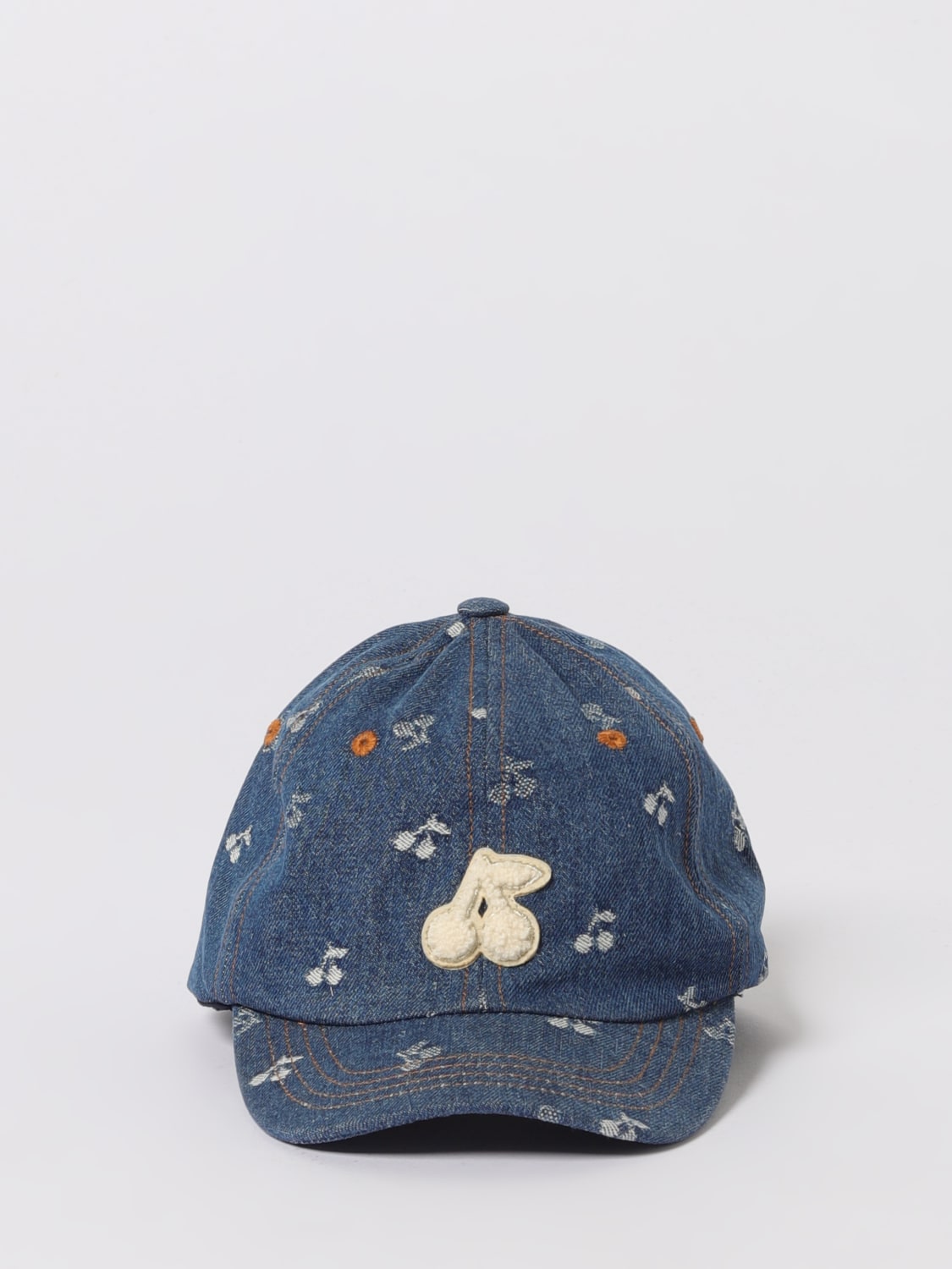 BONPOINT CAPPELLO: Cappello Bonpoint in denim con logo ricamato , Blue - Img 2