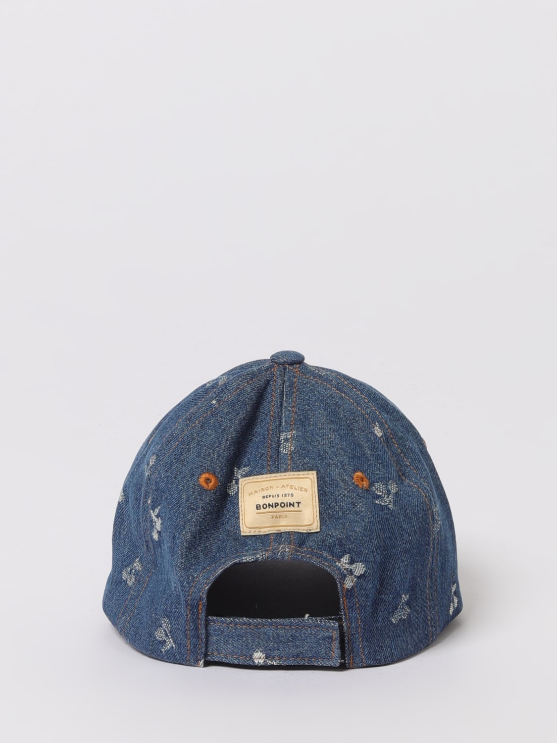 BONPOINT CAPPELLO: Cappello Bonpoint in denim con logo ricamato , Blue - Img 3
