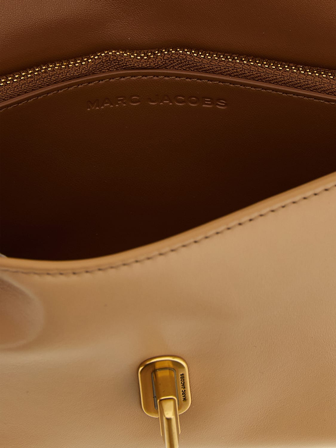 MARC JACOBS BORSA A TRACOLLA: Borsa The Dual Marc Jacobs in pelle, Beige - Img 4