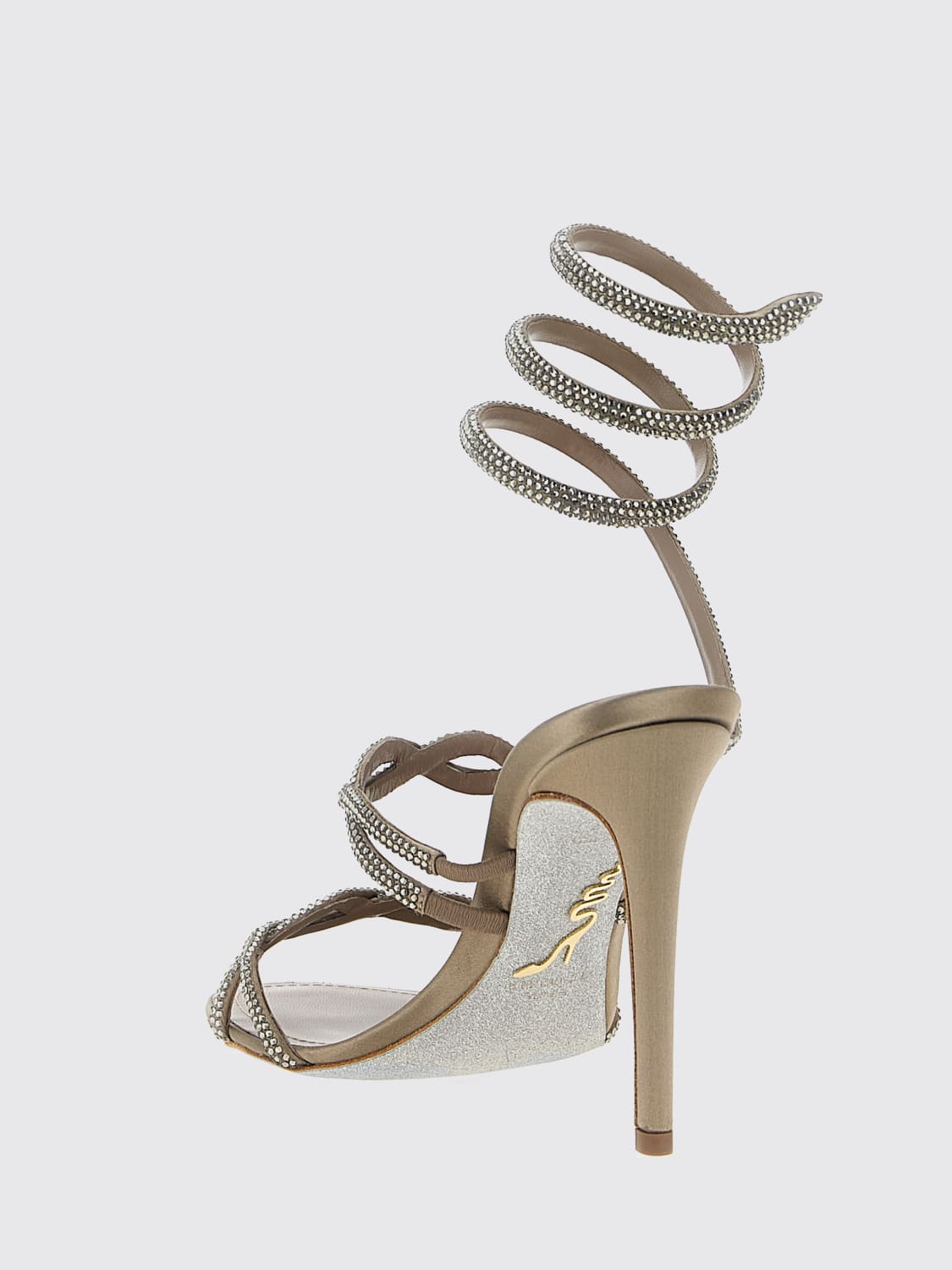 RENE CAOVILLA 힐 샌들: 플랫 샌들 여성 Rene Caovilla, 그레이 - Img 3