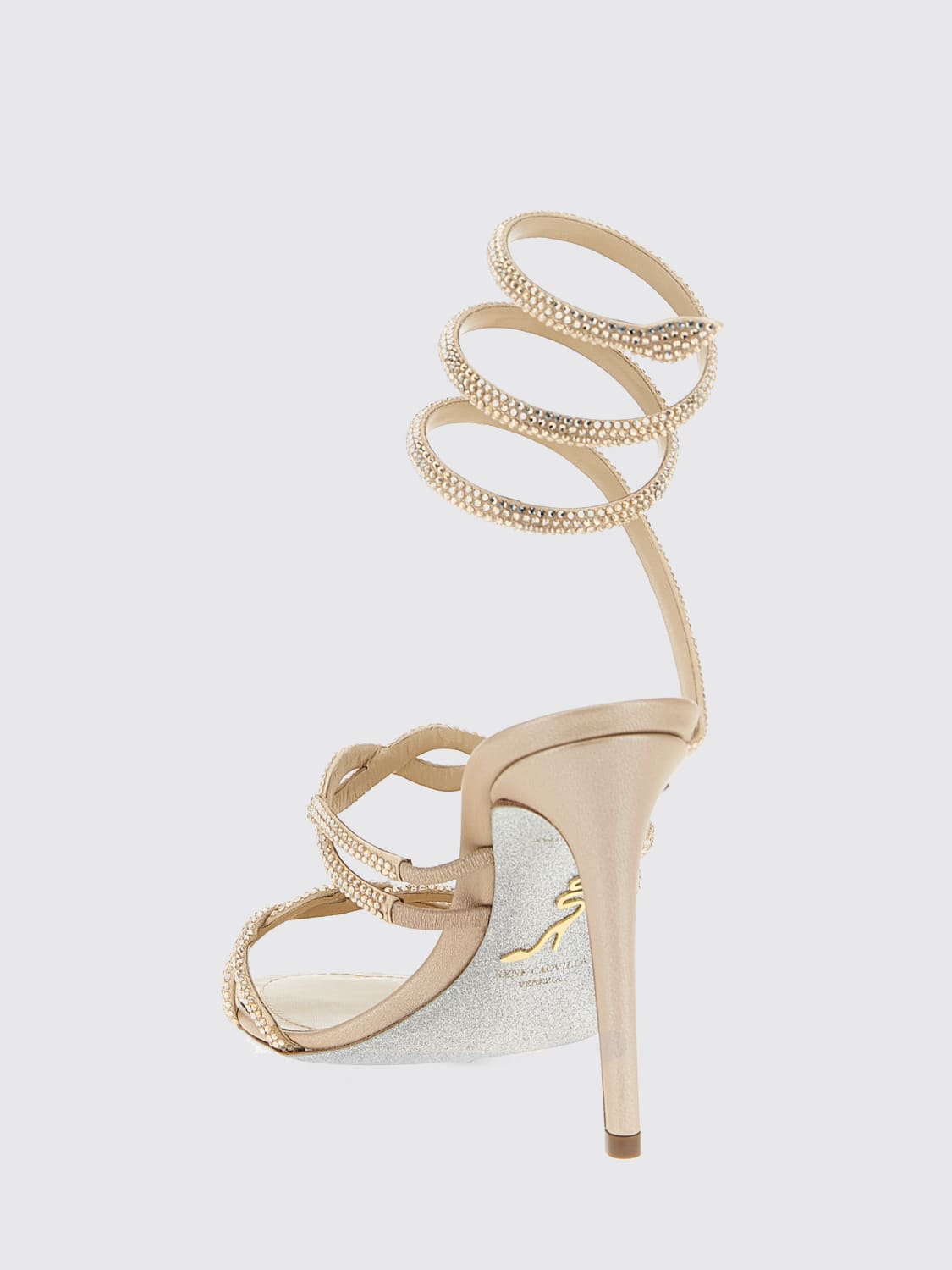 RENE CAOVILLA HEELED SANDAL: Flat sandals woman Rene Caovilla, Beige - Img 3