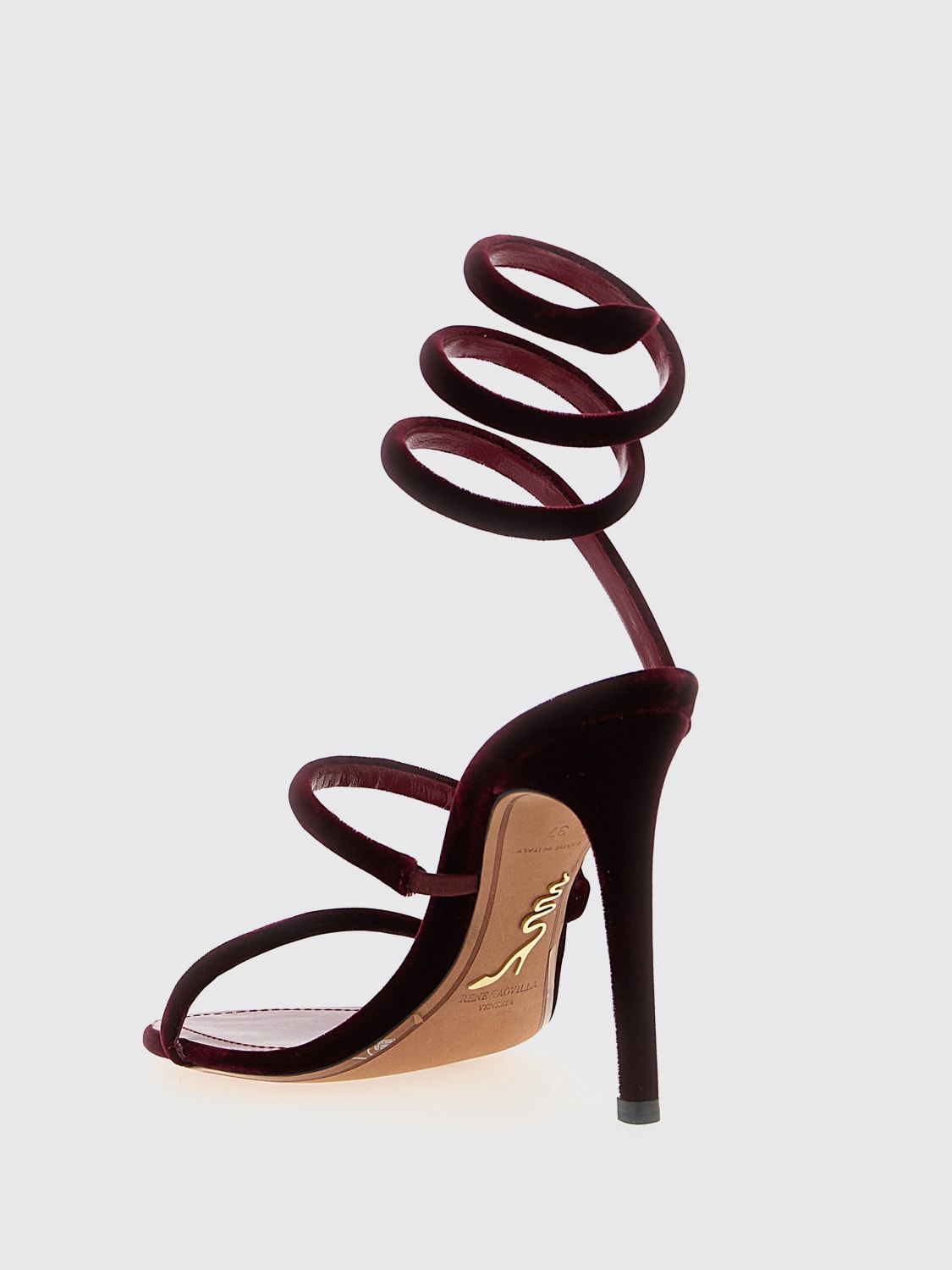 RENE CAOVILLA HEELED SANDAL: Flat sandals woman Rene Caovilla, Burgundy - Img 3