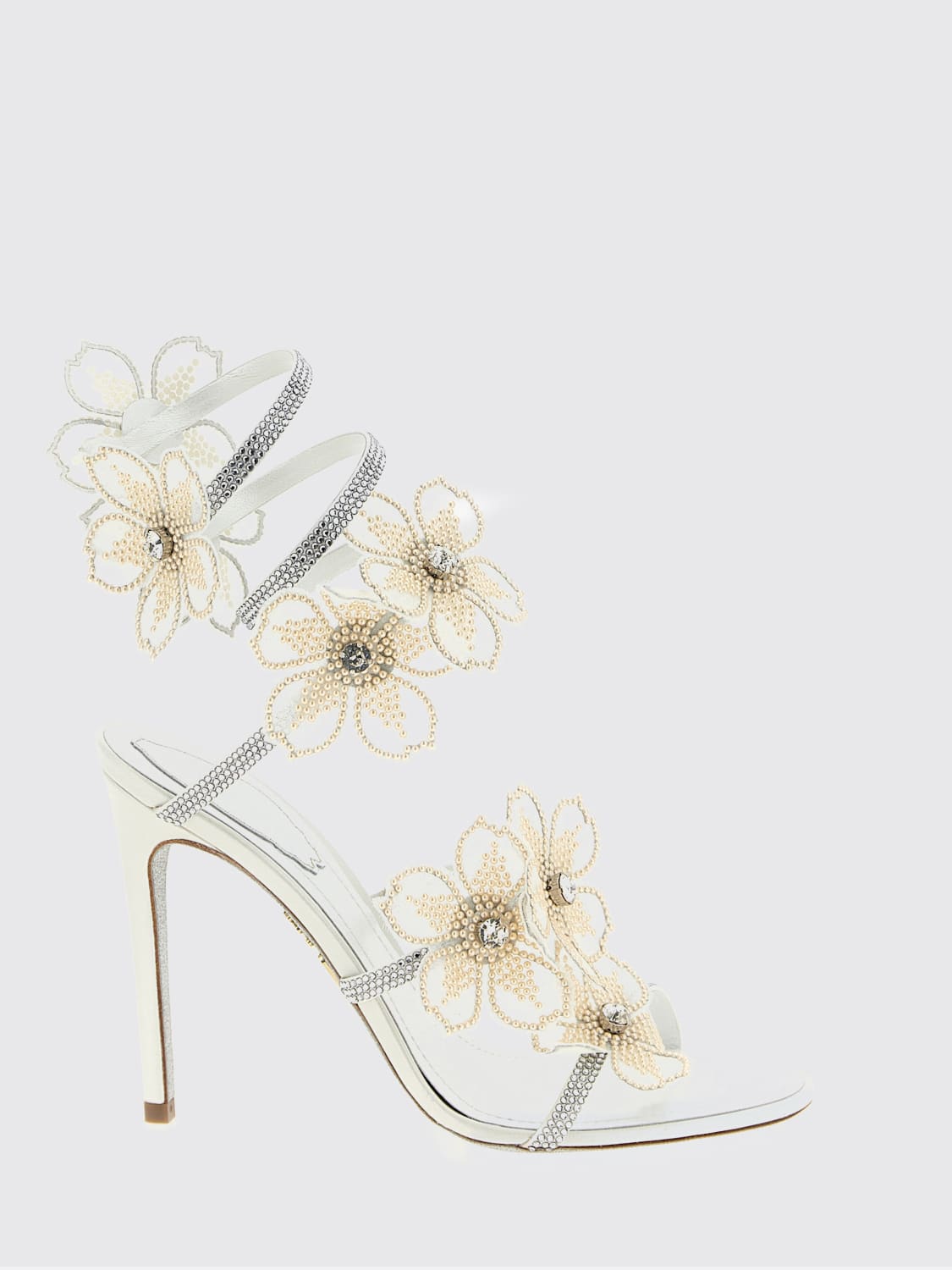 RENE CAOVILLA HEELED SANDAL: Flat sandals woman Rene Caovilla, White - Img 1