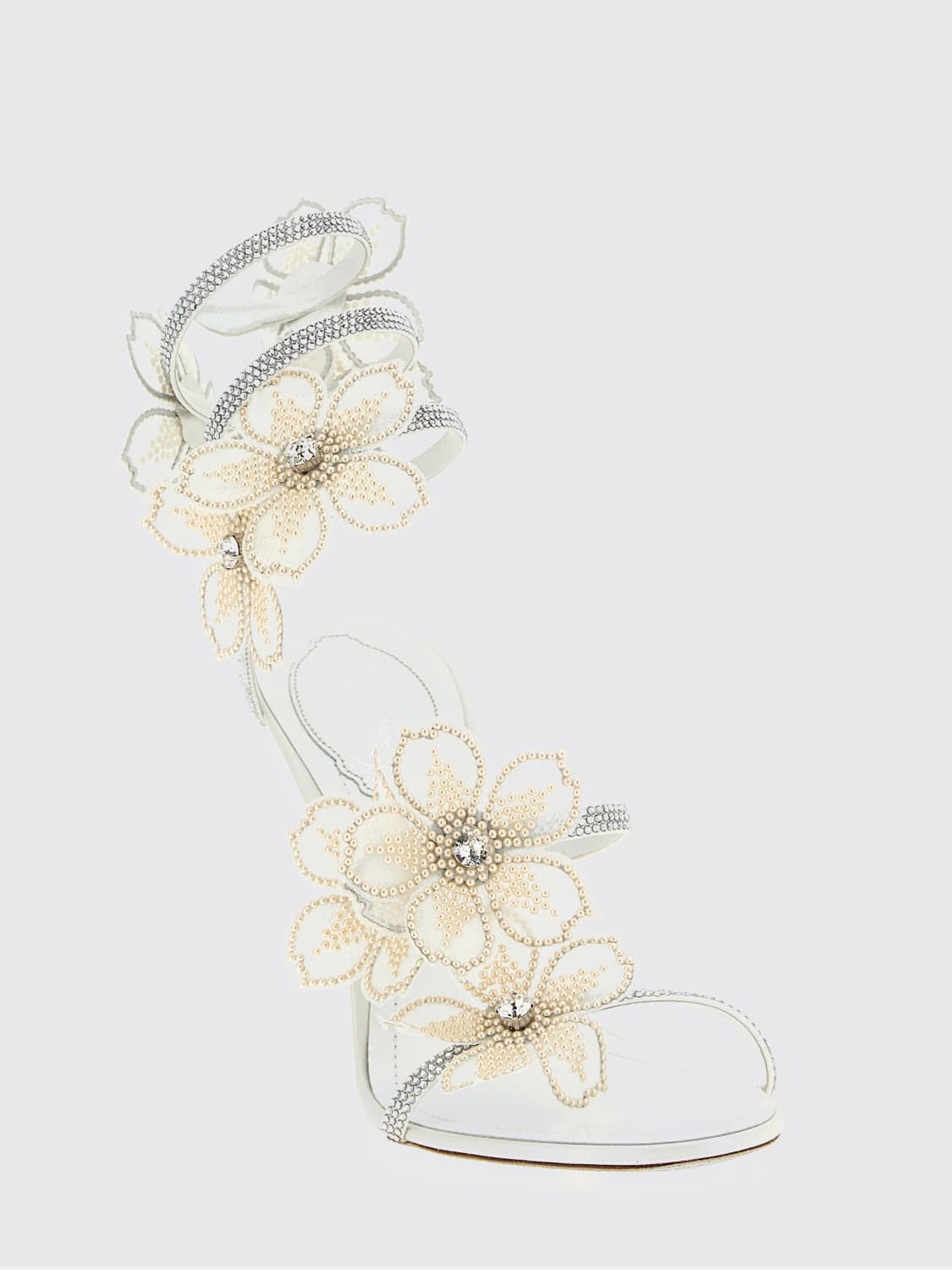 RENE CAOVILLA HEELED SANDAL: Flat sandals woman Rene Caovilla, White - Img 2