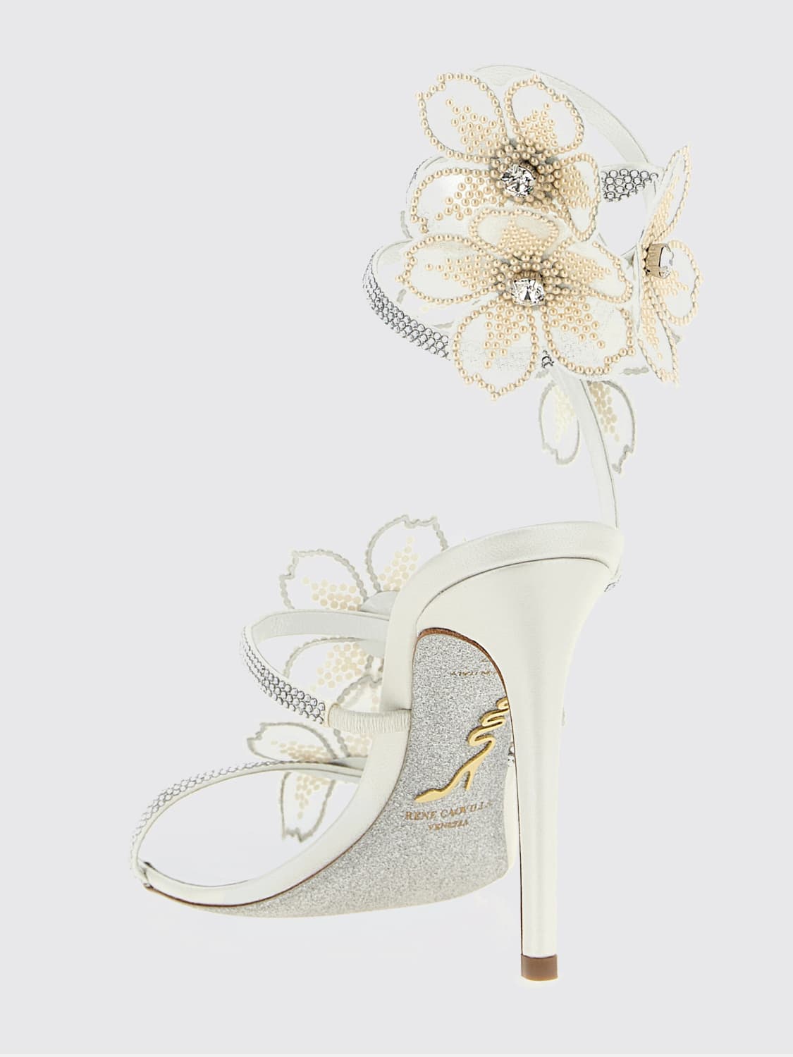 RENE CAOVILLA HEELED SANDAL: Flat sandals woman Rene Caovilla, White - Img 3