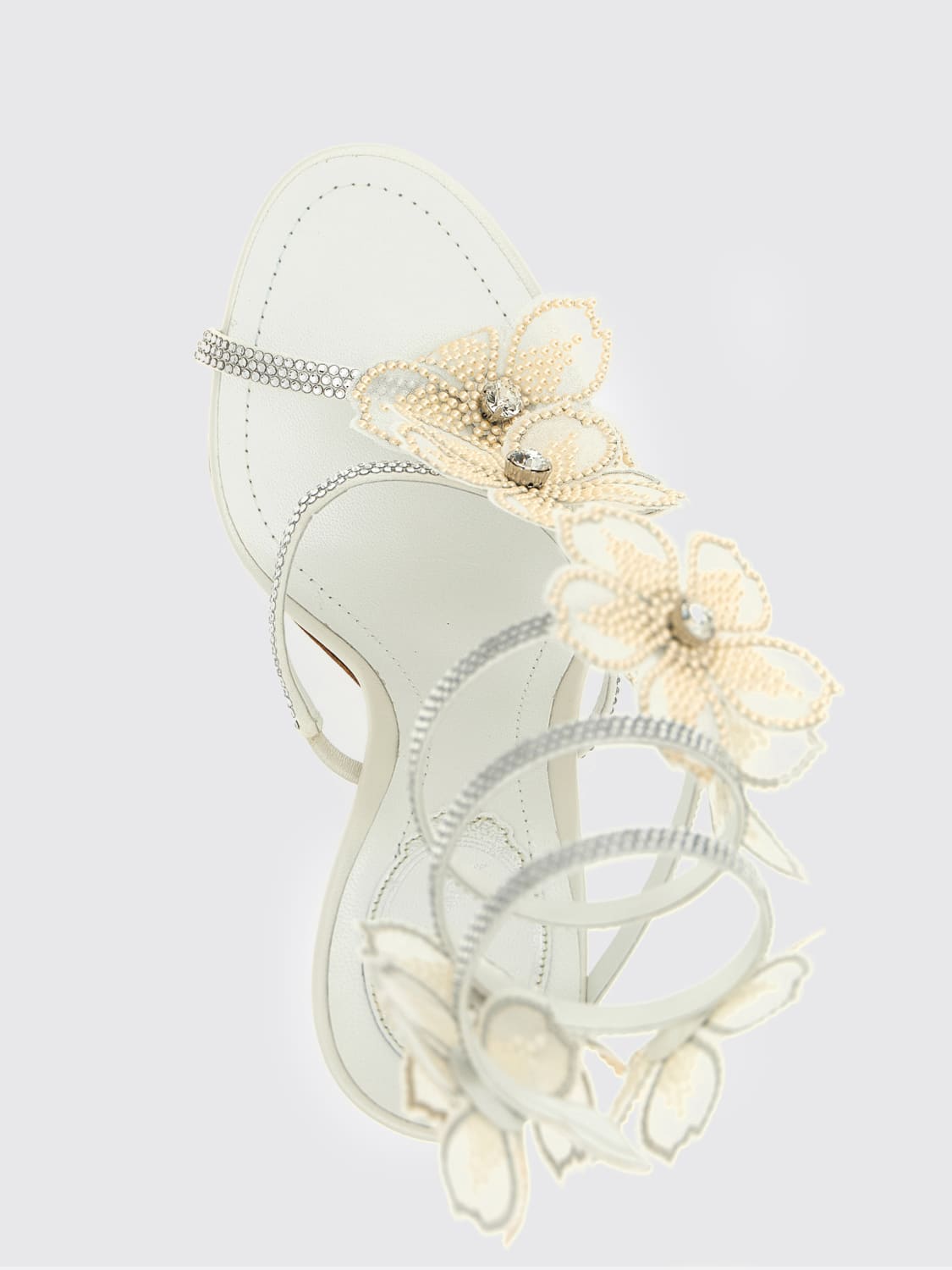 RENE CAOVILLA HEELED SANDAL: Flat sandals woman Rene Caovilla, White - Img 4